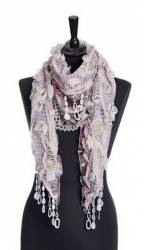 Silk and lace scarf